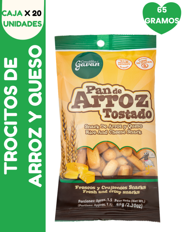 20 TROCITOS DE ARROZ  Y QUESO